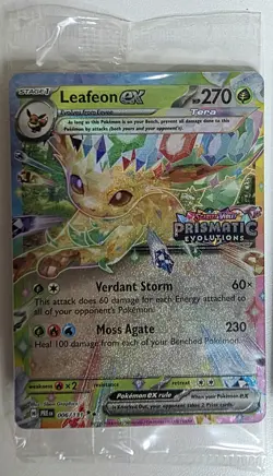 Pokemon TCG Prismatic Evolutions, Stamped Promo - Leafeon EX, Espeon EX - Sealed - Image 2
