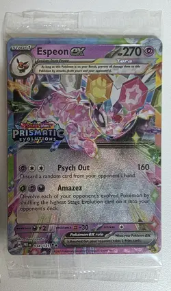 Pokemon TCG Prismatic Evolutions, Stamped Promo - Leafeon EX, Espeon EX - Sealed - Image 3