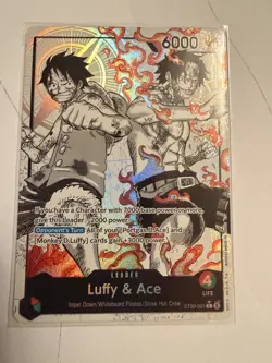 ST30-001 Luffy &Ace Leader Alt Art One Piece Card Game ENGLISH - Image 3