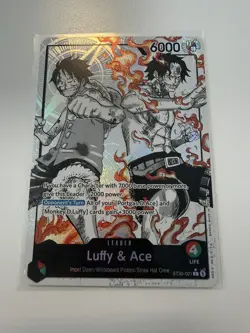 Luffy & Ace ST30-001 Alt Art Leader One Piece Trading Card Game Mint/NM - Image 1