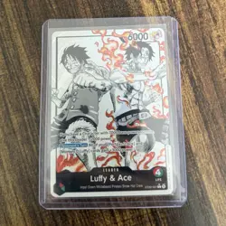 Bandai One Piece CCG Luffy & Ace ST30-001 Leader Alt Art Foil English Card - Image 1