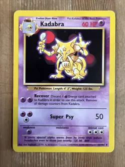 Pokemon TCG Kadabra Base Set 32/102 Regular Unlimited Uncommon MP - Image 1