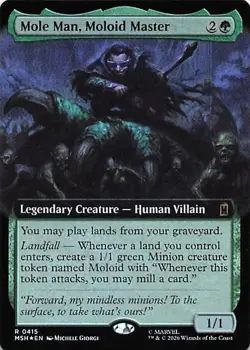 MTG Marvel Super Heroes Mole Man, Moloid Master Extended Art Card 0415 Non-Foil - Image 1