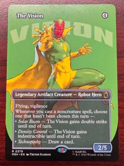 MTG Marvel Super Heroes - The Vision - Borderless 0379 Rare - NM/M - Image 1