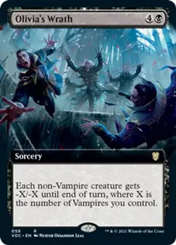 Olivia's Wrath (Extended Art) [Commander: Innistrad: Crimson Vow - 58] NM - Image 1