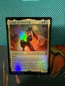 Cloud, Ex-SOLDIER Commander: Final Fantasy Foil (0002) NM MTG FREE SHIPPING - Image 1