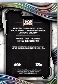 2025 Topps Chrome Star Wars Galaxy SAW GERRERA Orange Auto /25 #GR-FW - Image 2