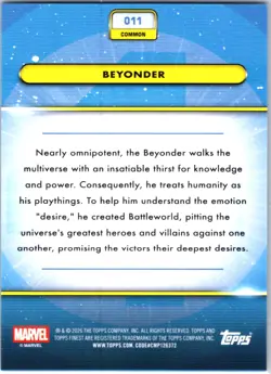 2026 Topps Finest Fantastic Four BEYONDER Blue Refractor /150 #011 Common - Image 2