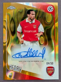 2025-26 Topps Chrome UEFA CC Thierry Henry Legends Auto Gold Lava Refractor #/50 - Image 1