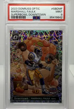Panini 2023 Donruss Optic Super Bowl Downtown Prizm Marshall Faulk #SBD-MF PSA 9 - Image 1