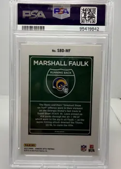 Panini 2023 Donruss Optic Super Bowl Downtown Prizm Marshall Faulk #SBD-MF PSA 9 - Image 2