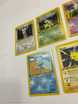 1st Edition Pokemon Neo Genesis Lot Bayleef Pikachu Noctowl Girafarig Wooper - Image 5