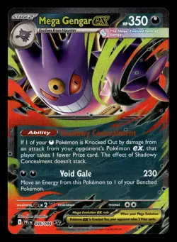 Mega Gengar ex 056/094 Holo Double Rare Phantasmal Flames Pokemon Card - Image 2