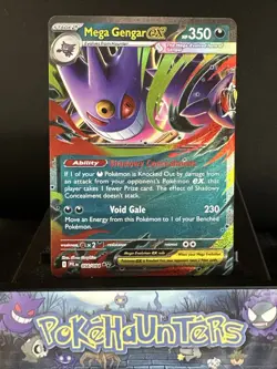 Pokemon Card Mega Gengar ex 056/094 Phantasmal Flames Double Rare Played - Image 1