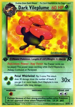 Lightly Played Dark Vileplume - 30/82 - Rare - 1st Edition Pokemon Team Rocket - Image 1