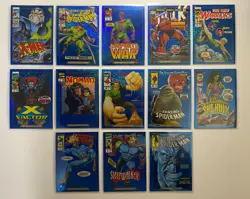 2024 Marvel Masterpieces '92 Platinum Variant Covers Blue Traxx Lot (13 Cards) - Image 1