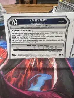2026 bowman chrome baseball Henry Lalane Lot Of 2 Cards Mojo Refractor /275. - Image 5