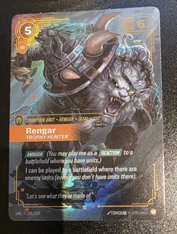 Rengar Trophy Hunter Champion Unit UNL 120/219. Stunning Foil Artwork. Mint - Image 2
