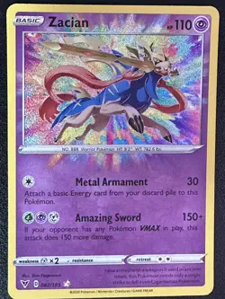 Pokemon TCG Zacian SWSH04: Vivid Voltage 082/185 Amazing Rare - Image 1