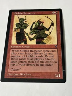MTG 1996 Magic The Gathering Vintage Visions Set Goblin Recruiter Near MintM103 - Image 1