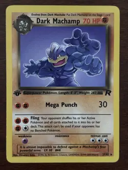 Pokemon TCG Dark Machamp 27/82 Team Rocket 1st Edition Nonholo Rare LP - Image 1