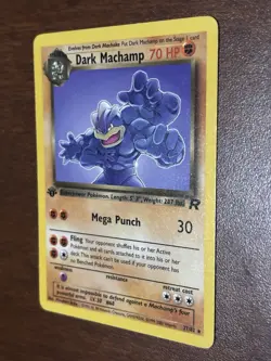Pokemon TCG Dark Machamp 27/82 Team Rocket 1st Edition Nonholo Rare LP - Image 3