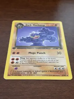 Pokemon TCG Dark Machamp 27/82 Team Rocket 1st Edition Nonholo Rare LP - Image 4