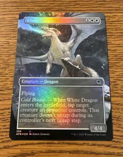MTG White Dragon (Borderless) #288 (NM) Forgotten Realms AFR Magic FOIL - Image 1