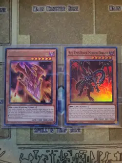 YUGIOH METEOR DRAGON RED-EYES IMPACT INOV + RED-EYES BLACK METEOR DUNE SUPER 1ST - Image 1