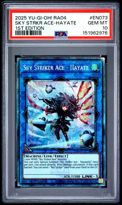2025 YU-GI-OH! RA04-QUARTER CENTURY STAMPEDE SKY STRIKER ACE - HAYATE PSA 10 - Image 1