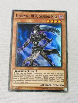 Yu-Gi-Oh! TCG Super Rare 1st Edition Elemental Hero Shadow Mist SDHS-EN001 LP - Image 1