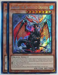 Yugioh x2 Albion the Shrouded Dragon RA05-EN019 Secret Rare 1st Edition - Image 1