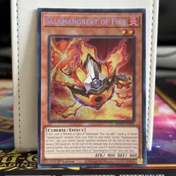 1ST EDITION SALAMANGREAT OF FIRE PRISMATIC SECRET RARE MP25-EN144 YUGIOH CARD - Image 1
