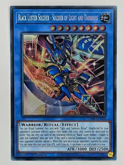 YuGiOh CORI-EN028 Black Luster Soldier - Soldier of Light and Darkness Secret - Image 1