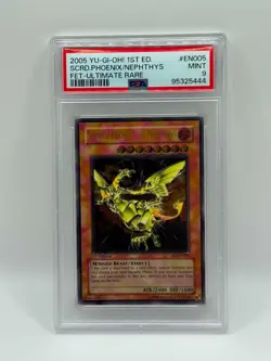 2005 Yu-Gi-Oh! Sacred Phoenix Of Nephthys FET-EN005 1st Ed Ultimate Rare PSA 9 - Image 1