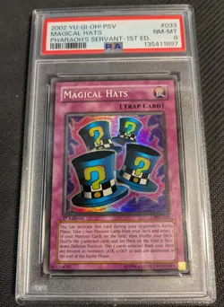 Yugioh Magical Hats PSV-033 1st Edition Super Rare PSA 8 NM-MT! - Image 1