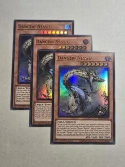 Yugioh! 3x Danger! Nessie! RA05-EN012 Ultra Rare 1st Ed NM - Image 1