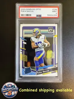 2023 Donruss Optic Puka Nacua Rated Rookie PSA Mint 9 Los Angeles Rams (RC) - Image 1