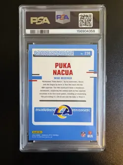 2023 Donruss Optic Puka Nacua Rated Rookie PSA Mint 9 Los Angeles Rams (RC) - Image 2