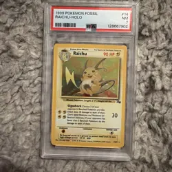 Pokemon TCG Raichu Fossil Holo Rare Card 14/62 Unlimited - Image 1