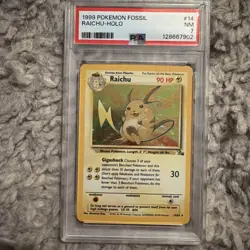 Pokemon TCG Raichu Fossil Holo Rare Card 14/62 Unlimited - Image 2