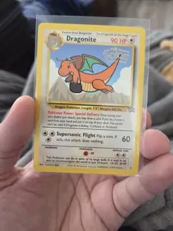 Dragonite 5 WOTC Movie WB Presents Stamped Black Star Promo Pokemon Card - LP - Image 1