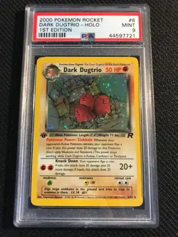 PSA 9 MINT Dark Dugtrio 6 Team Rocket 1st Edition Holo Pokemon Card - Image 1