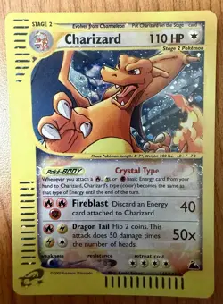 Crystal Charizard Skyridge 146/144 Holo Vintage Custom Handmade Fan Art Card - Image 1