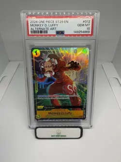 2026 ONE PIECE STARTER DECK ST29: EGGHEAD #012 MONKEY D LUFFY ALT ART PSA 10 - Image 1