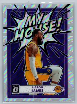 2020-21 Donruss Optic #4 LeBron James My House Holo Silver Prizm Lakers - Image 1