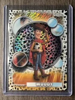 2026 Topps Chrome Disney WOODY /101 (Color MatchU) Dalmatians Parallel Toy Story - Image 1