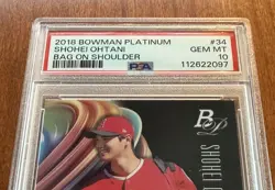 2018 Bowman Platinum Shohei Ohtani Bag On Shoulder Variation Rookie PSA 10 POP11 - Image 3