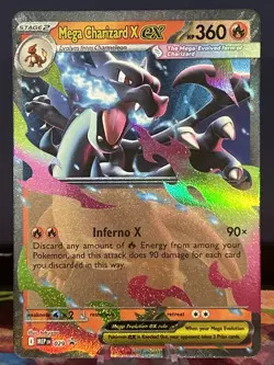 Mega Charizard X EX 029 Mega Evolution Black Star Promo Pokemon Holo Card NM/M - Image 1