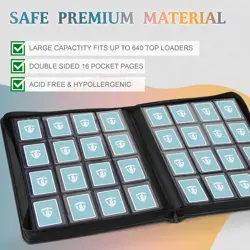 16 Pocket Toploader Binder – Holds 640 Cards, Perfect for Collectible Storage - Image 5